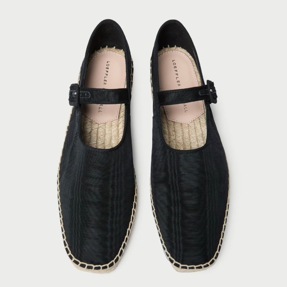 NEW! LOEFFLER RANDALL CLOVER BLACK MOIRE ESPADRILLE MARY JANE SHOES SIZE 7.5 - Picture 6 of 13